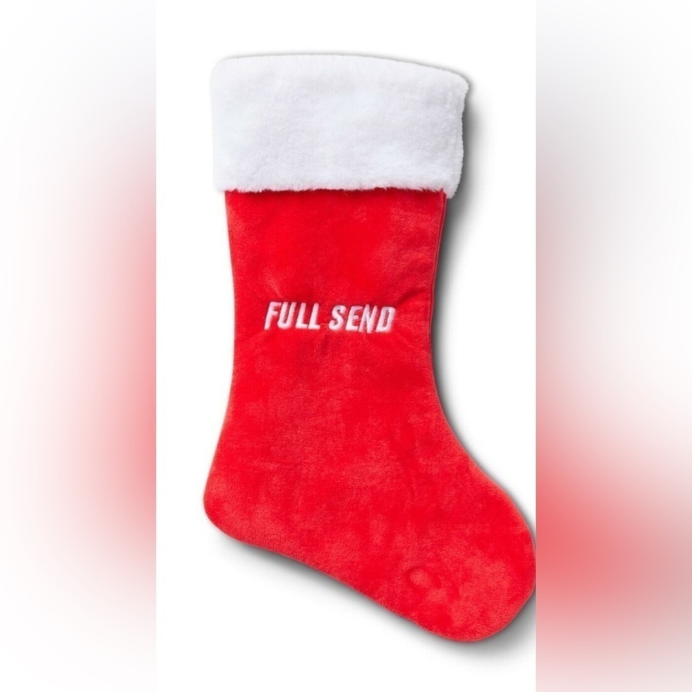 New full send red Christmas holiday stocking